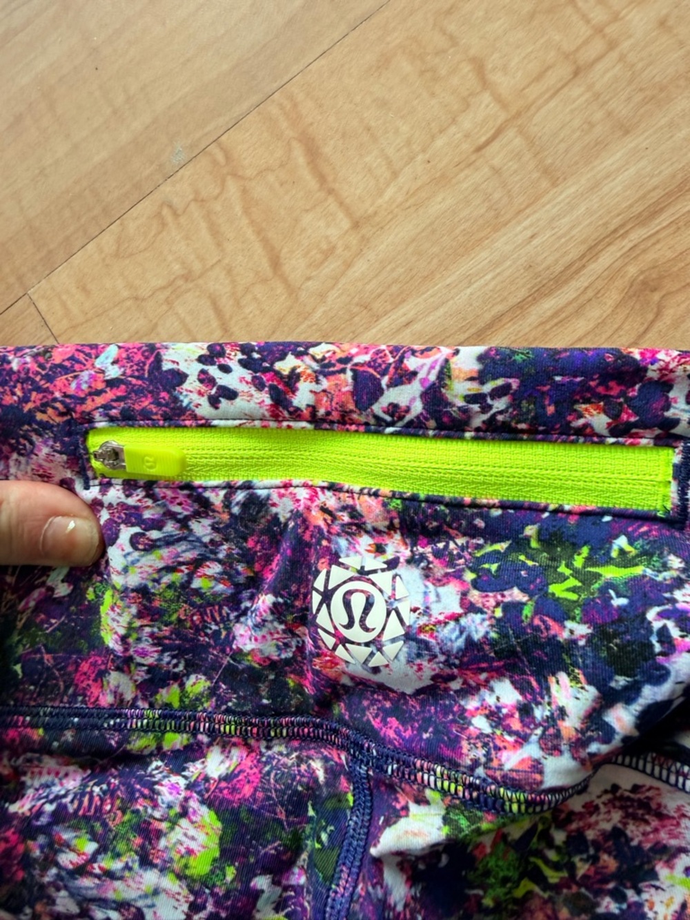 lululemon athletica Purple Floral Neon Zip Romper